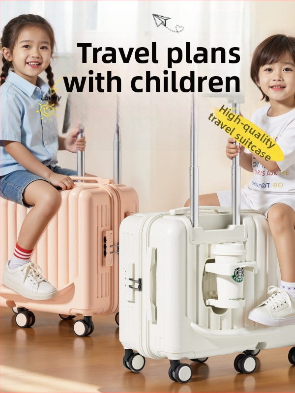 Vaikų sėdimasis lagaminas su 360° ratukais, ABS+PC medžiaga, užtrauktuvo uždarymas, unisex, 3 kg