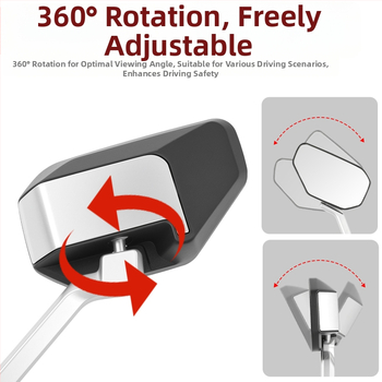 Zrkadlo spätného videnia pre elektrické vozidlá, konvexné zrkadlo s širokým zorným poľom, ABS plast + sklo, značka Mogelon