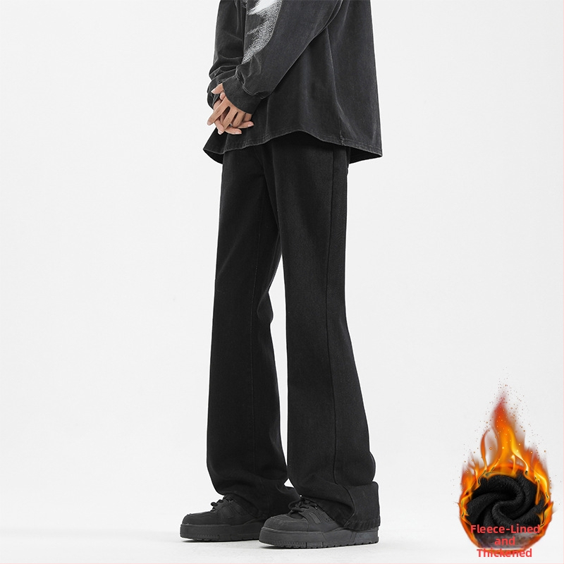 ACUSCEOOU Fliisiga teksad, mikro-flared siluett, sirged sääred, keskmine vööt, sügis-talve 2025