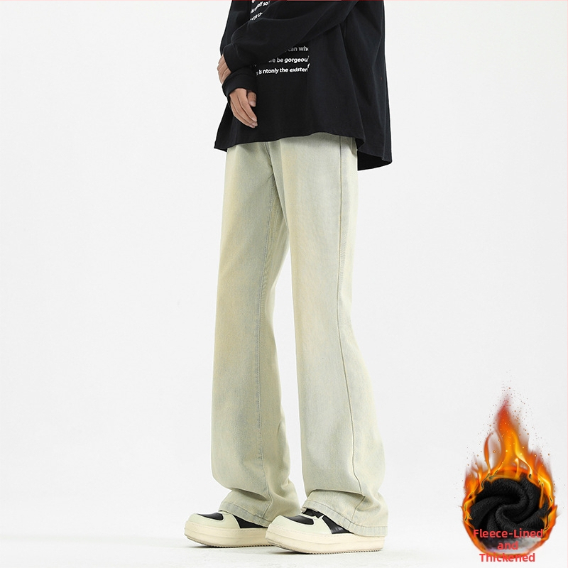 ACUSCEOOU Fliisiga teksad, mikro-flared siluett, sirged sääred, keskmine vööt, sügis-talve 2025