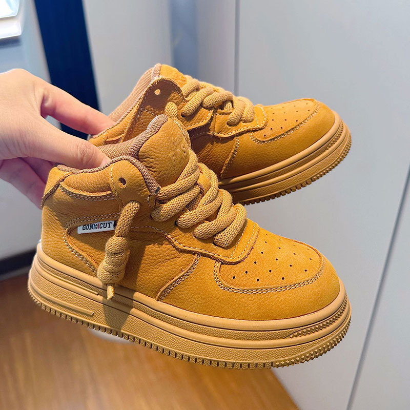Dječje visoke gležnjače od nubuka, fleece podstava, Velcro zatvarač, potplat Blow-molded EVA
