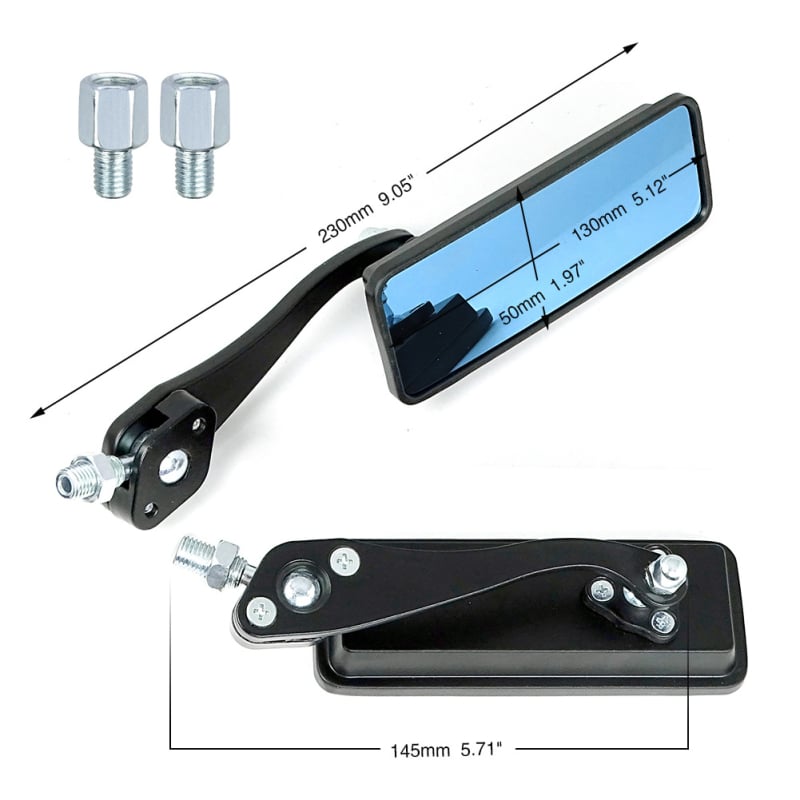 Zadnji retrovizor za motocikl, aluminijska legura, model Ottoman, kvadratni ogledalo, kompatibilan s motociklima, za svakodnevna putovanja