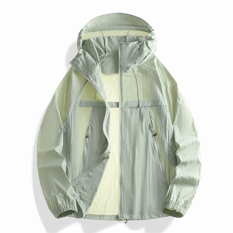 Unisex kerge päikesekaitsejakk kapuutsiga, nailonist materjal, UPF50+, hingav