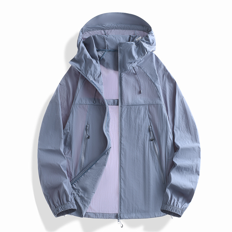 Unisex kerge päikesekaitsejakk kapuutsiga, nailonist materjal, UPF50+, hingav