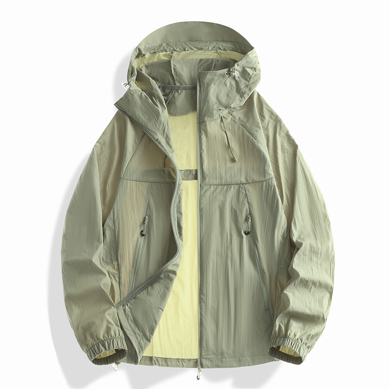 Unisex kerge päikesekaitsejakk kapuutsiga, nailonist materjal, UPF50+, hingav