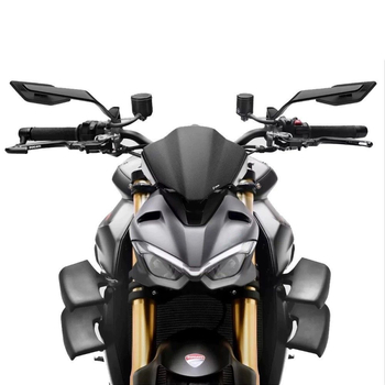 Blade-stil motociklističko retrovizor, aluminij + plastika, kvadratni oblik, model 322366898, instalacija: ortodonzija, kompatibilno s Ducati, Kawasaki, Chunfeng, Qianjiang, Honda i Yamaha street bikes