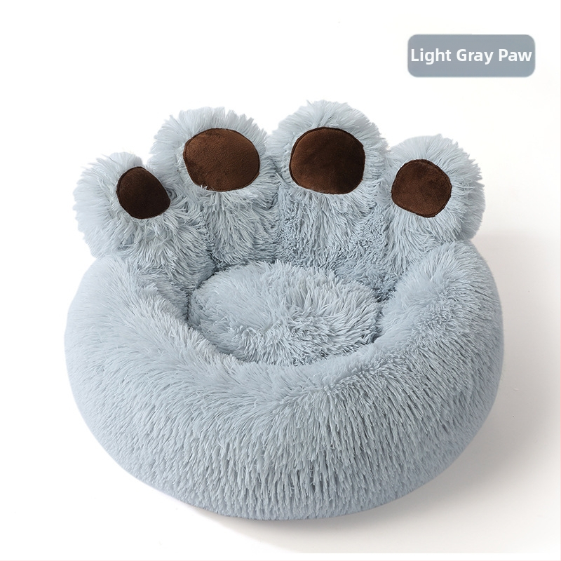 Κρεβάτι για κατοικίδια (σκύλοι και γάτες) — χειμερινή ζέστη, σχέδιο πατουσά αρκούδας, Magic Guest, ύφασμα