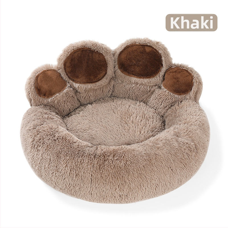 Κρεβάτι για κατοικίδια (σκύλοι και γάτες) — χειμερινή ζέστη, σχέδιο πατουσά αρκούδας, Magic Guest, ύφασμα