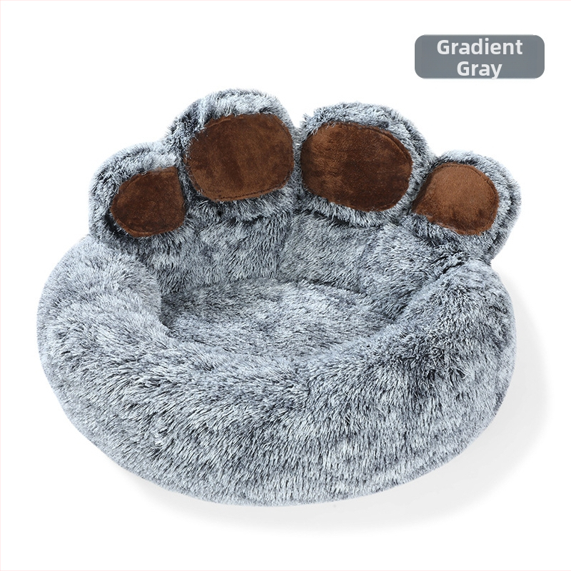 Κρεβάτι για κατοικίδια (σκύλοι και γάτες) — χειμερινή ζέστη, σχέδιο πατουσά αρκούδας, Magic Guest, ύφασμα