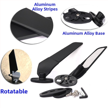 Motorratta tagumise vaate peegel integreeritud suunatulega, ruudukujuline peegel, alumiiniumisulam, mudel 32352656.