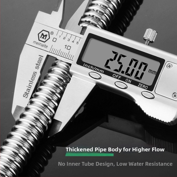 304 nerūdijančio plieno vandens įvado žarna boileriui, skalbimo mašinai ir tualetėms — banginį metalinį vamzdelį, rankinis montavimas, nominalus slėgis 1.6–2.0, veikimo temperatūra -20–200°C