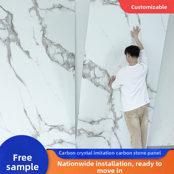 Panel na stenu s karbónovými kryštálmi, integrovaný obklad steny, materiál: bamboo-wood fiber + bamboo charcoal, vnútorná dekorácia, povrch napodobňujúci kameň