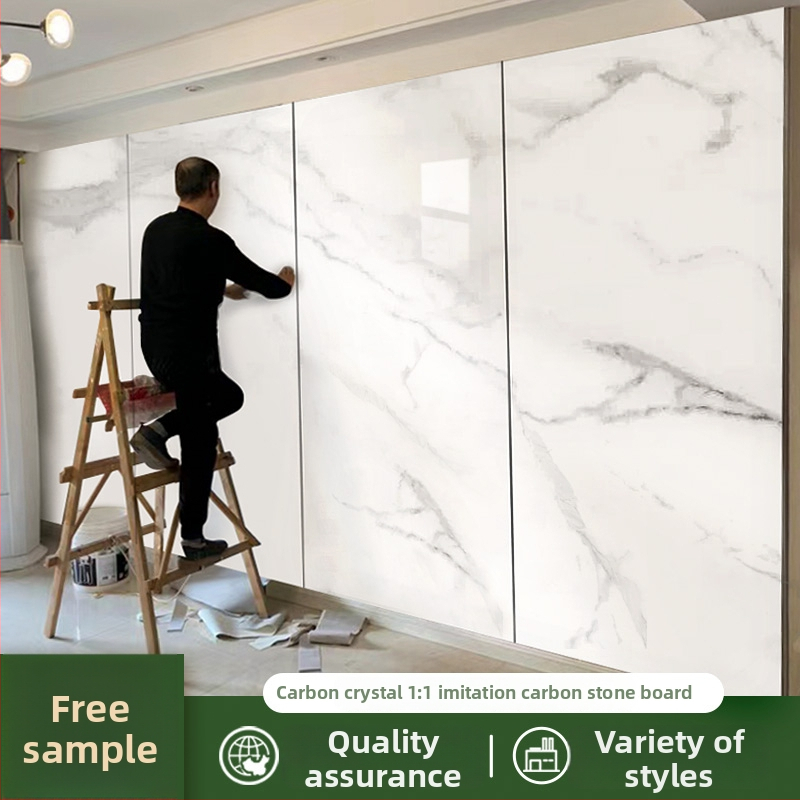 Panel na stenu s karbónovými kryštálmi, integrovaný obklad steny, materiál: bamboo-wood fiber + bamboo charcoal, vnútorná dekorácia, povrch napodobňujúci kameň