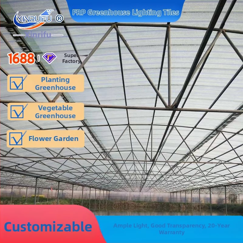 FRP panel na zber svetla pre skleníky, priehľadný, odolný voči korózii