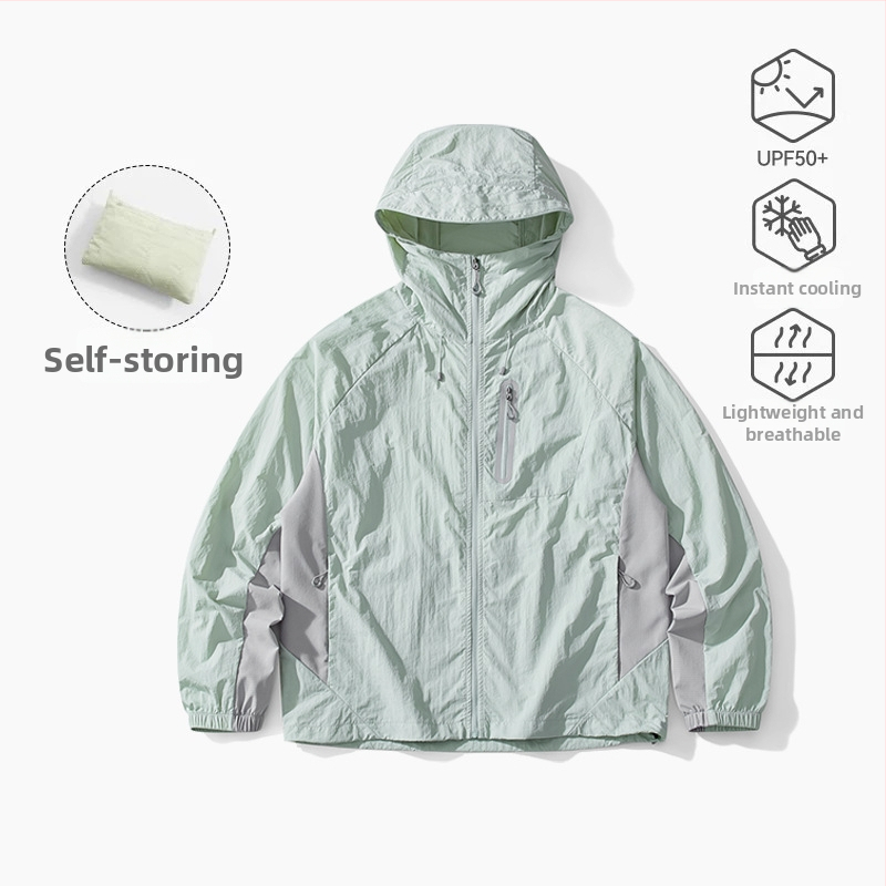 Välisjope kapuutsiga, hingav, kiiresti kuivav, UV kaitse UPF100+, nailonist kangas