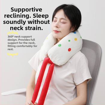 U- tvarovaná cestovná vankúš na krk s kresleným dizajnom, ľahko prenosný, pre deti aj dospelých, s oporou bedra; výplň: polyesterové vlákno; tkanina: kryštálový zamat; štýl: kreslený