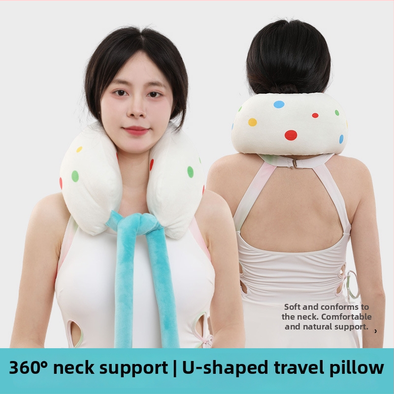 U- tvarovaná cestovná vankúš na krk s kresleným dizajnom, ľahko prenosný, pre deti aj dospelých, s oporou bedra; výplň: polyesterové vlákno; tkanina: kryštálový zamat; štýl: kreslený