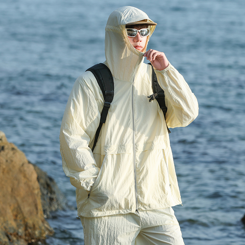 Unisex vanjski windbreaker s UPF50+ UV zaštitom, prozračan, brzo se suši, kapuljača, reflektirajuća traka
