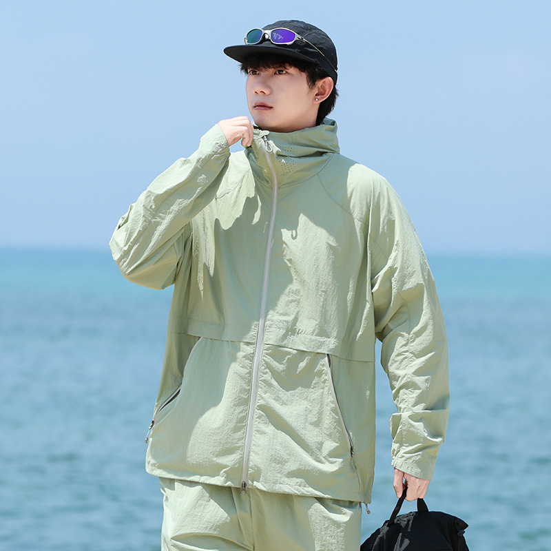 Unisex vanjski windbreaker s UPF50+ UV zaštitom, prozračan, brzo se suši, kapuljača, reflektirajuća traka