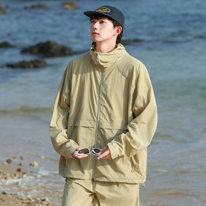 Unisex vanjski windbreaker s UPF50+ UV zaštitom, prozračan, brzo se suši, kapuljača, reflektirajuća traka