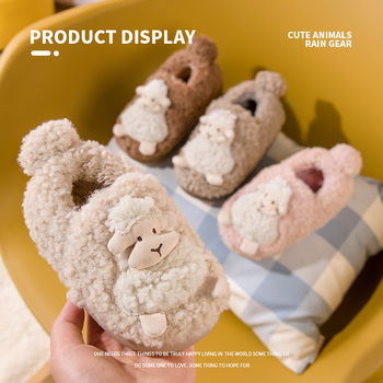 Sise beebi puuvillased sussid - Karikatuurimuster, sametist ülaosa, libisemisvastane TPR talla, vanuse 1–6 aastat