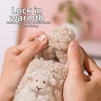 Sise beebi puuvillased sussid - Karikatuurimuster, sametist ülaosa, libisemisvastane TPR talla, vanuse 1–6 aastat