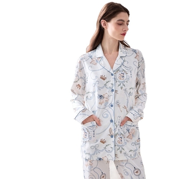 Lyocell set nočného oblečenia pre dojčenie a tehotenstvo, víla štýl, V-krk, dlhé rukávy, dlhé nohavice, jeseň 2025 vydanie