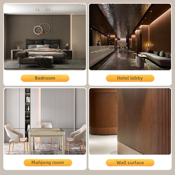 Gril panel na stenu z ekologického dreva s dutým PVC dizajnom, model Grille, štýl: Grille, Americký, Nový Čínsky, Moderný minimalistický, na pozadie TV a strop