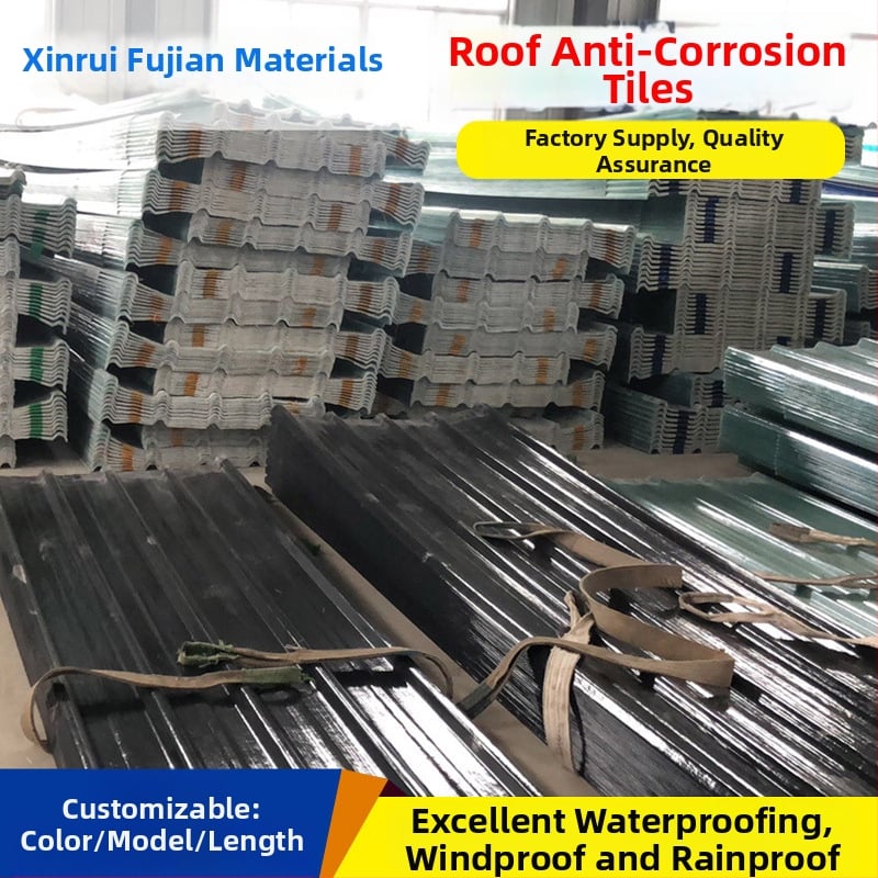 FRP živicové škridle z vlákien sklenených, požiarne odolné, odolné voči kyselinám a zásadám, polyesterový kompozitný panel, sklenovláknové korózii-odolné škridle, Značka Xinruifu