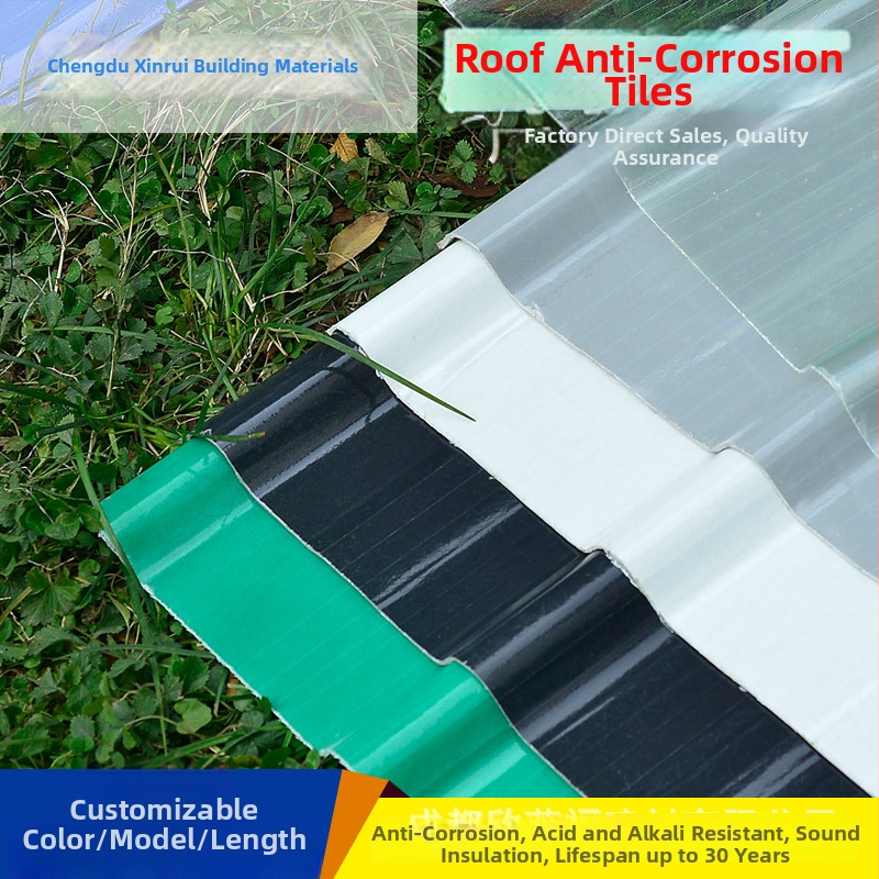 FRP živicové škridle z vlákien sklenených, požiarne odolné, odolné voči kyselinám a zásadám, polyesterový kompozitný panel, sklenovláknové korózii-odolné škridle, Značka Xinruifu