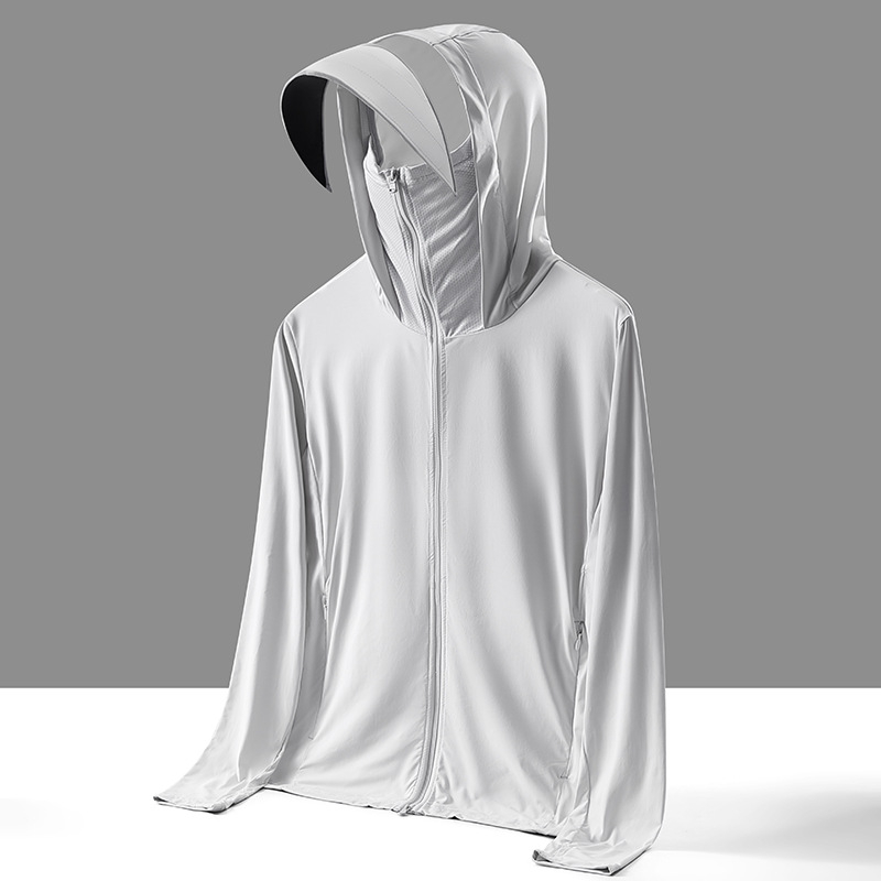 Väljas tuulejope UPF50+ päikesekaitsega, kerge, kiiresti kuivatav, hingav, kapuutsiga