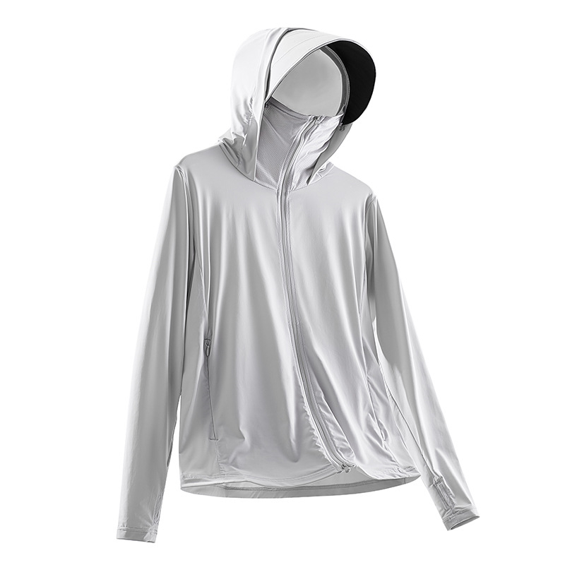 Väljas tuulejope UPF50+ päikesekaitsega, kerge, kiiresti kuivatav, hingav, kapuutsiga