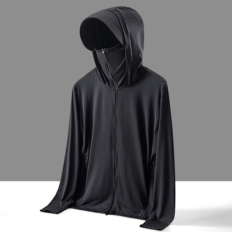 Väljas tuulejope UPF50+ päikesekaitsega, kerge, kiiresti kuivatav, hingav, kapuutsiga