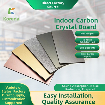 Integrovaný stenový panel z bambusových vlákien s povrchom carbon crystal, bezšvový povrch, zvuková izolácia 50 dB, tepelná vodivosť 0,23 W/mK, model carbon crystal board