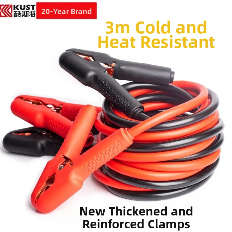 Kuster autoštartovacie káble s klipsami na batériu – hrubý meď, dizajn proti mrazu, pohotovostné použitie
