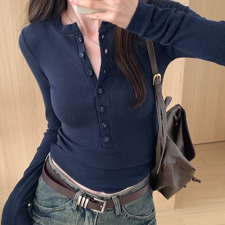 Duohanzi ženska majica s dugim rukavom od poliestera, V-izrez, gradski stil, klasičan kroj