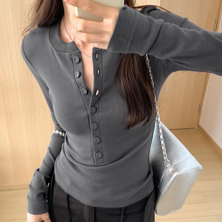 Duohanzi ženska majica s dugim rukavom od poliestera, V-izrez, gradski stil, klasičan kroj