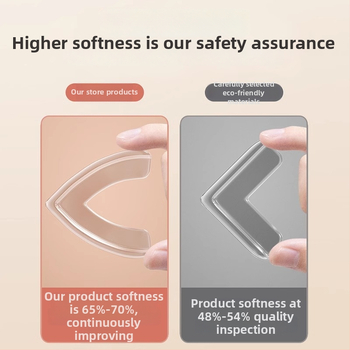 BH detská ochrana rohu stola pre deti, silikónová rohová ochrana, pravouhlý tvar, model B2135, 1000 ks/krabica, čiarový kód 1111111