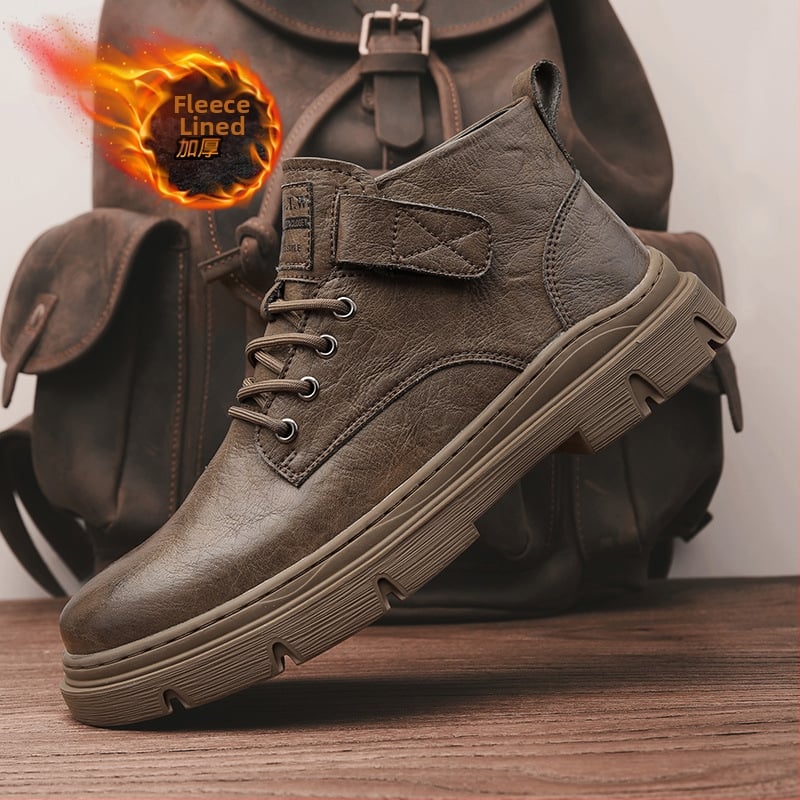 Pánske Martin topánky, vrchnok z Ultra-fiber kože, gumová podrážka, PU vložka, odolné voči opotrebeniu, štýl Youth Trend Martin Boots