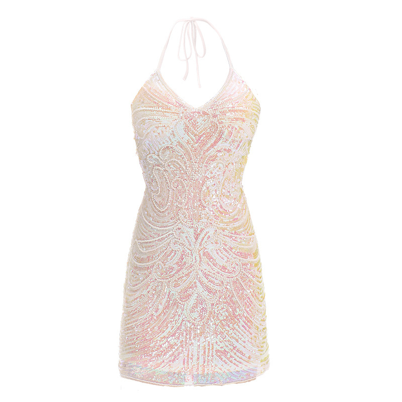 Latiinliku tantsukleit fringi ja pailettidega, tagasi avatud, lavakostüüm naistele, polüestermaterjal, 70–80% polüesteri sisu