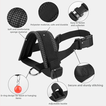 Nylonová maska pre psa, nastaviteľná, proti hryzeniu, proti šteknutiu, proti prehĺtaniu, pohodlný hrubší dizajn