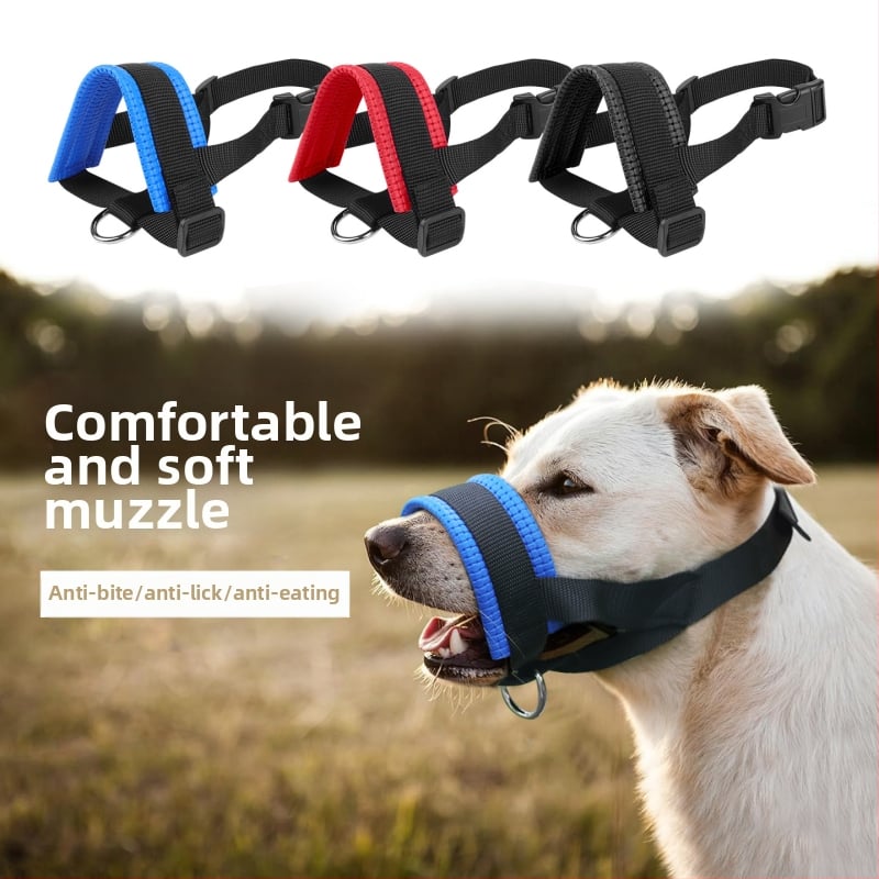 Nylonová maska pre psa, nastaviteľná, proti hryzeniu, proti šteknutiu, proti prehĺtaniu, pohodlný hrubší dizajn