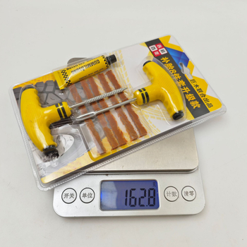 Set nástrojov na opravu pneumatík pre auto, motocykle a elektrické vozidlá; materiál: železo, PP+PVC; kód produktu YW-163; balenie: 100 kusov na kartón