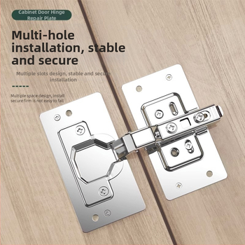 4-dielna nerezová oceľová platňa na opravu a zosilnenie pántov skriňových dvierok