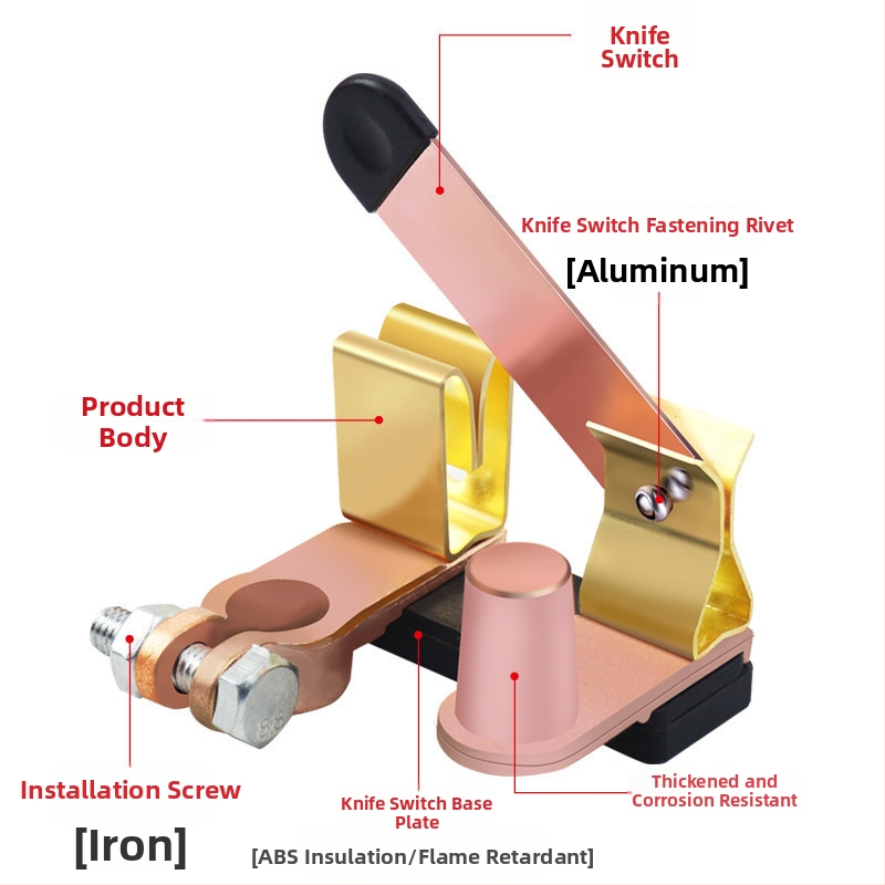 Bronzový nožový prepínač pre odpojenie batérie vozidla – negatívny pól, model LB, značka Five Man