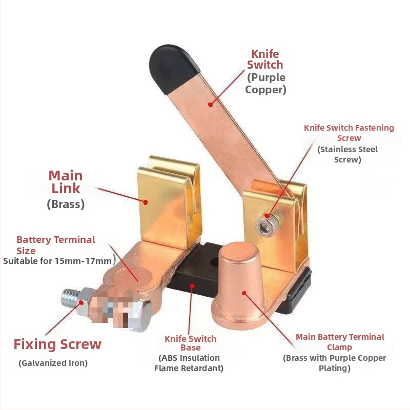 Gilotininio tipo automobilio baterijos atjungimo jungiklis – Modelis: Disconnect Switch, Prekės kodas: bWpDMmpW