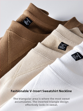 Voľno-strihová bavlnená mikina, okrúhly výstrih, dlhé rukávy, 301–350 g