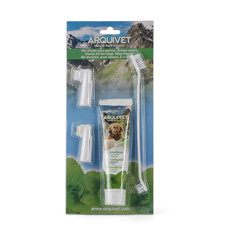 ARQUIVET súprava na zuby pre domáce zvieratá – starostlivosť o ďasná, svieži dych, odstraňovanie škvŕn, odstraňovanie zubného kameňa (ARQUIVET; Fresh breath; Gum care; Remove stains; Remove calculus)