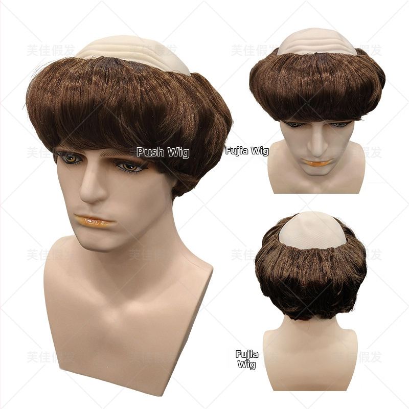 Parochňa na cosplay s rohami, krátke vlasy — (Materiál: vysokoteplotný hodváb; Spracovanie: mechanizmus; Vhodné pre všetky odtiene pleti; Pre cosplay)