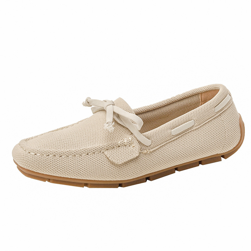 Bean Shoes Square-Toe плетени обувки, горна част от полиестер, подметка от гума, дишащи